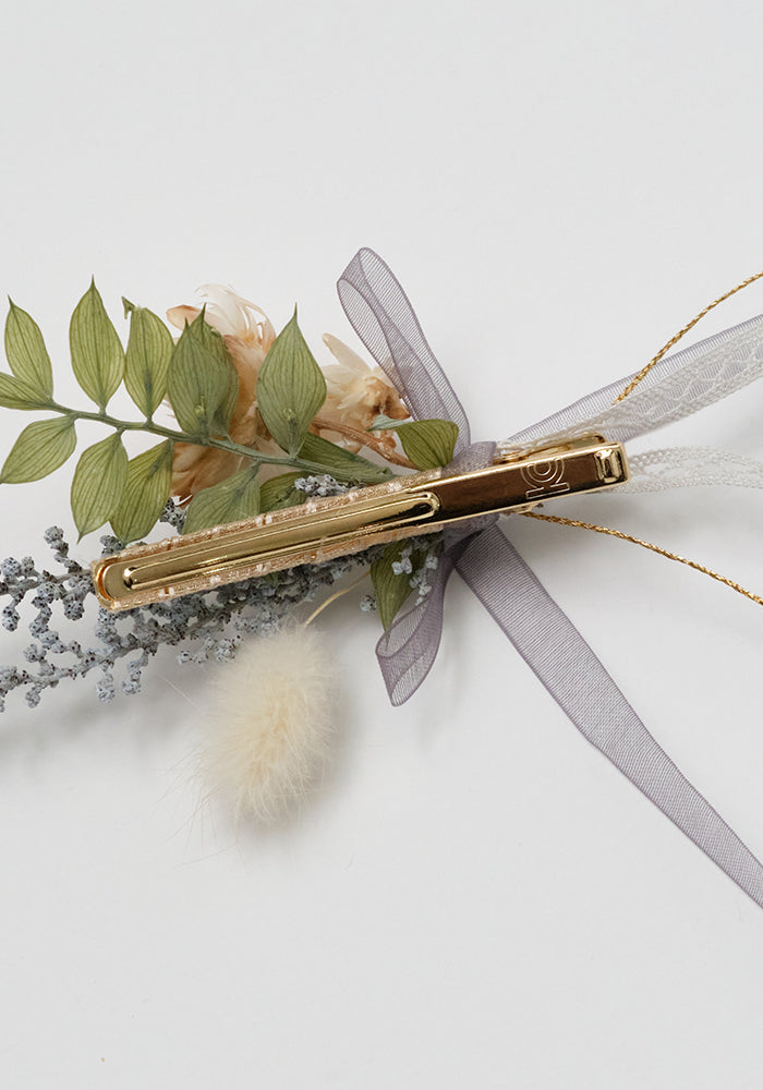 clip mignon floral - vintage blue