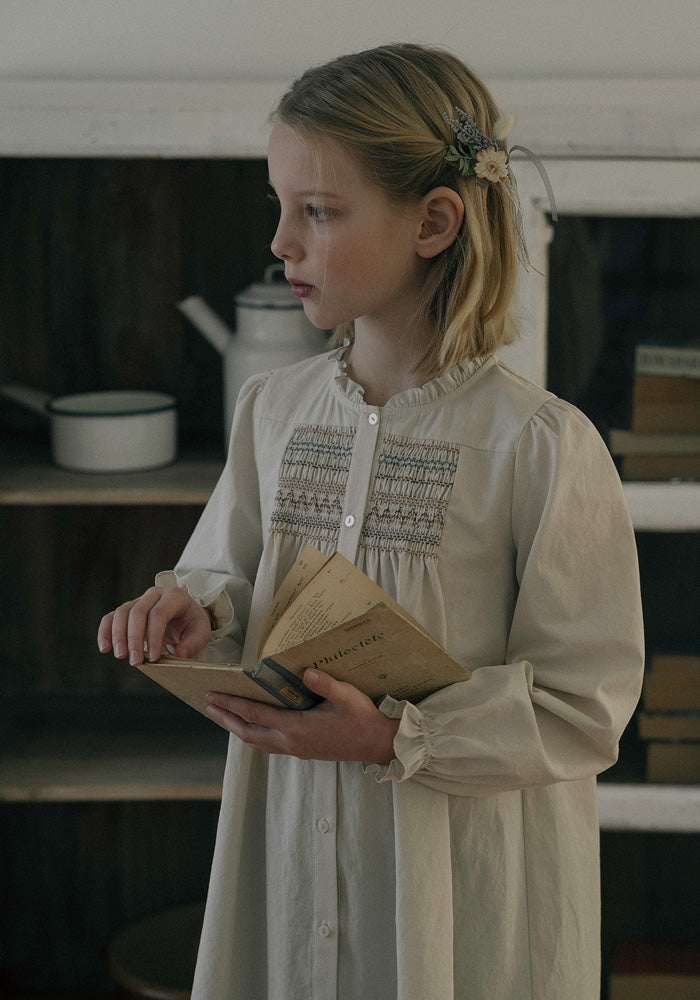 clip mignon floral - vintage blue