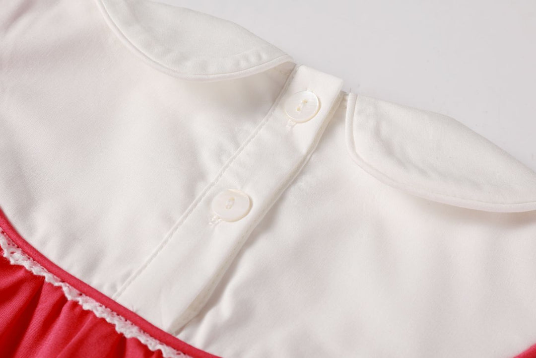 one piece vintage embroidered bib romper - hot pink