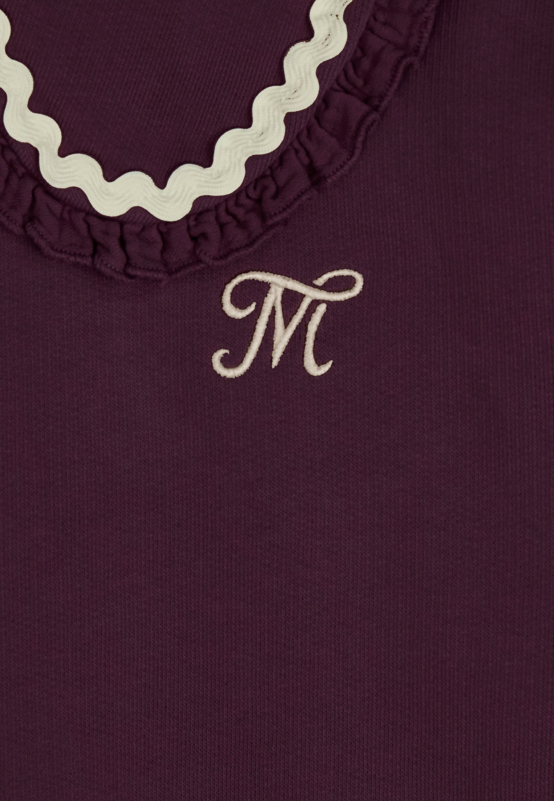 dress large ruffled collar sweatshirt - aubergine