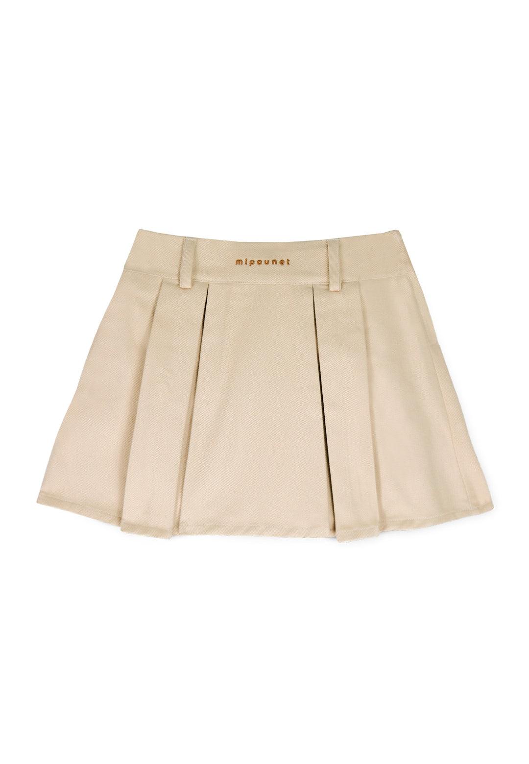 skirt twill wide pleated - beige