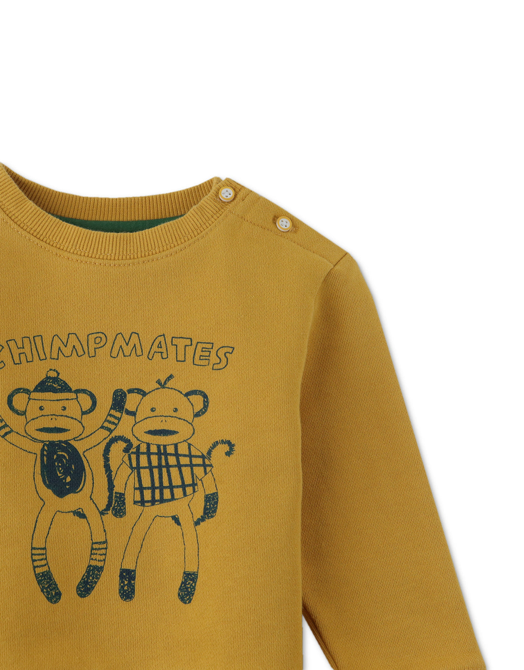 top l/s sweat chimp mates - golden yellow