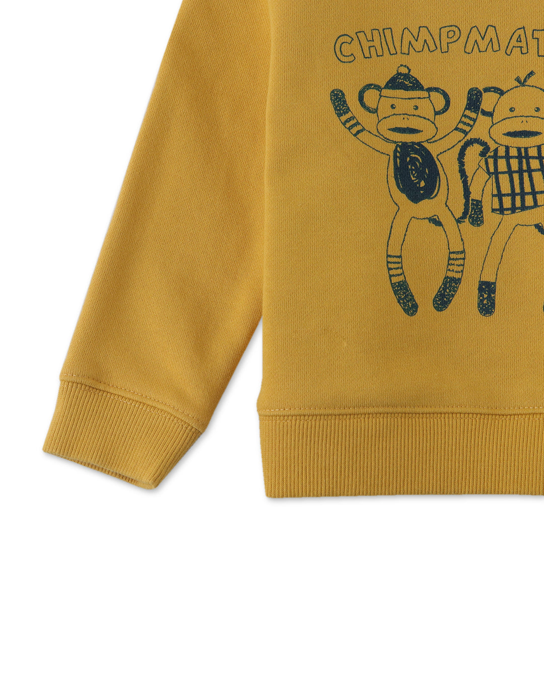 top l/s sweat chimp mates - golden yellow