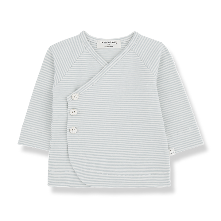 set knit striped wrap top and footie pants - nuvola