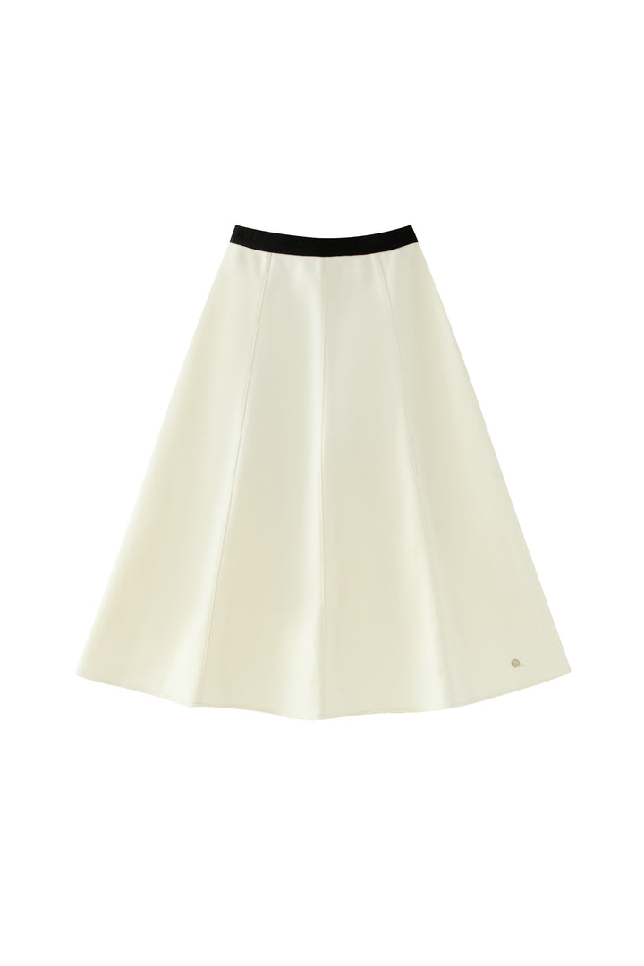 wool circle skirt - cream