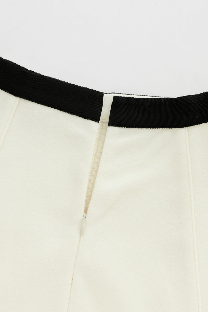 wool circle skirt - cream