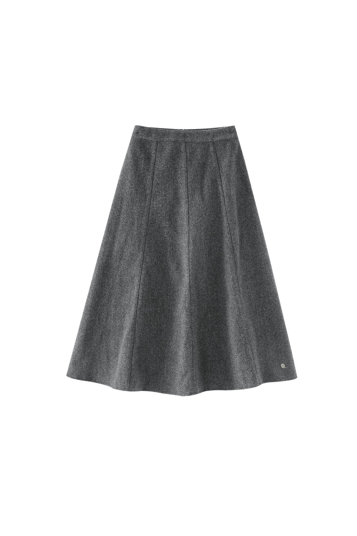 wool circle skirt - grey