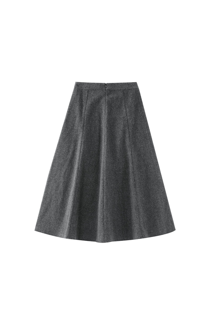 wool circle skirt - grey