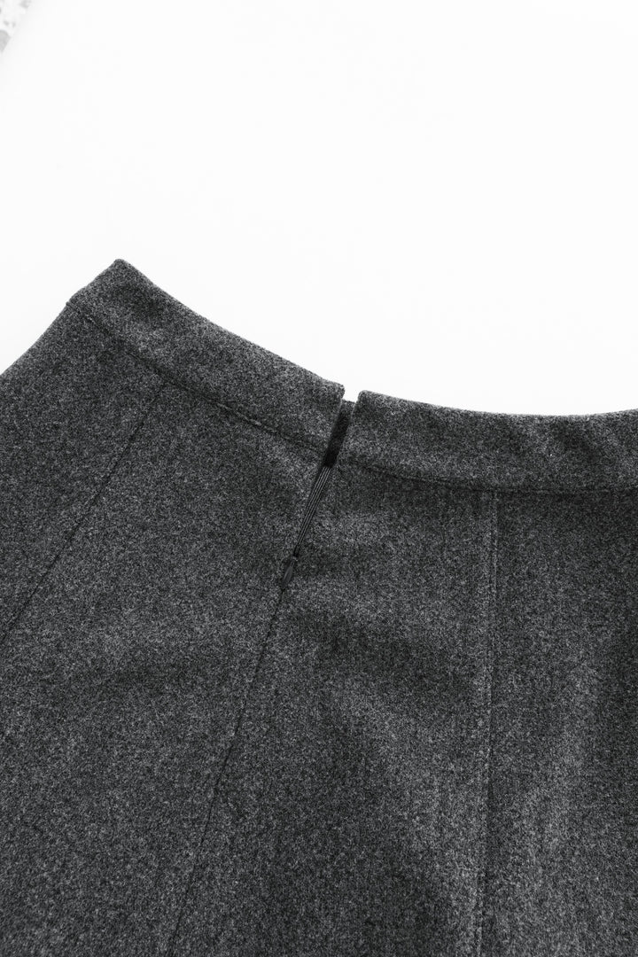 wool circle skirt - grey