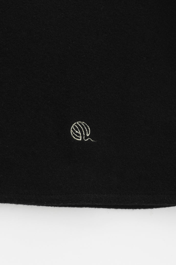 wrap skirt with bow - black