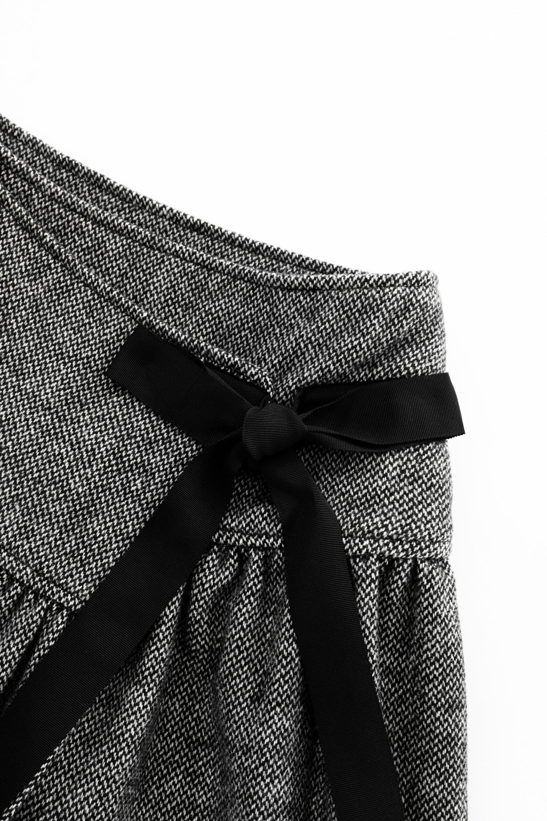 wrap skirt with bow - grey