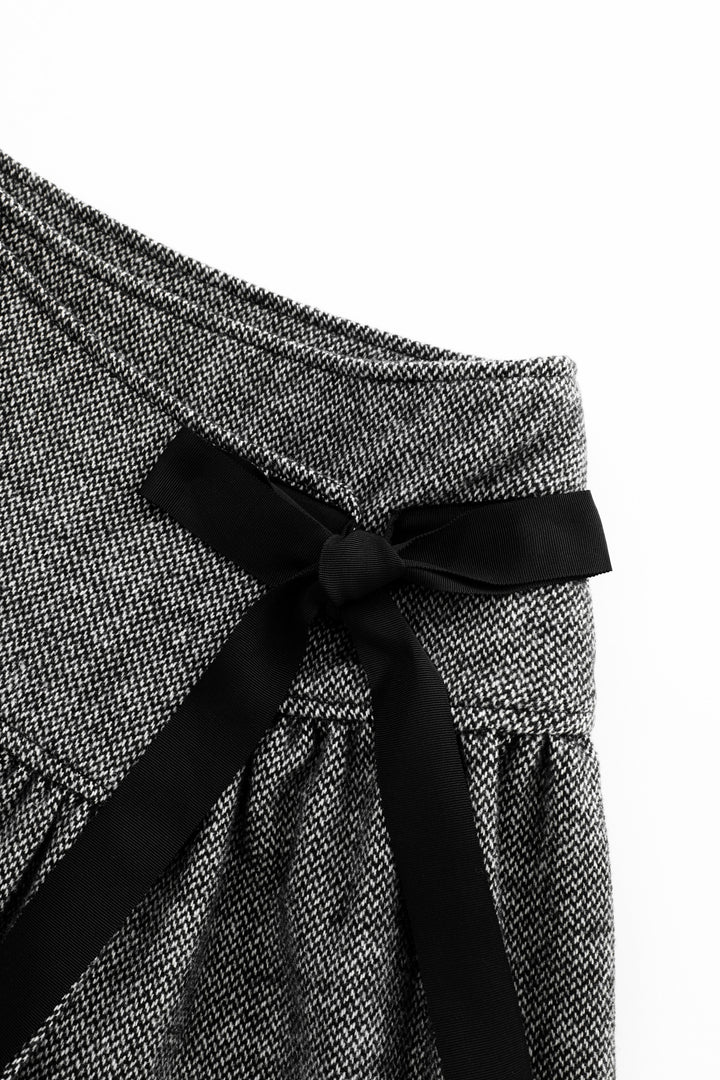 wrap skirt with bow - grey