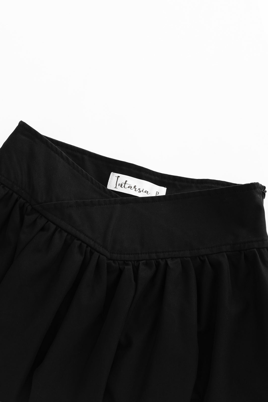 v yoke circle skirt - black