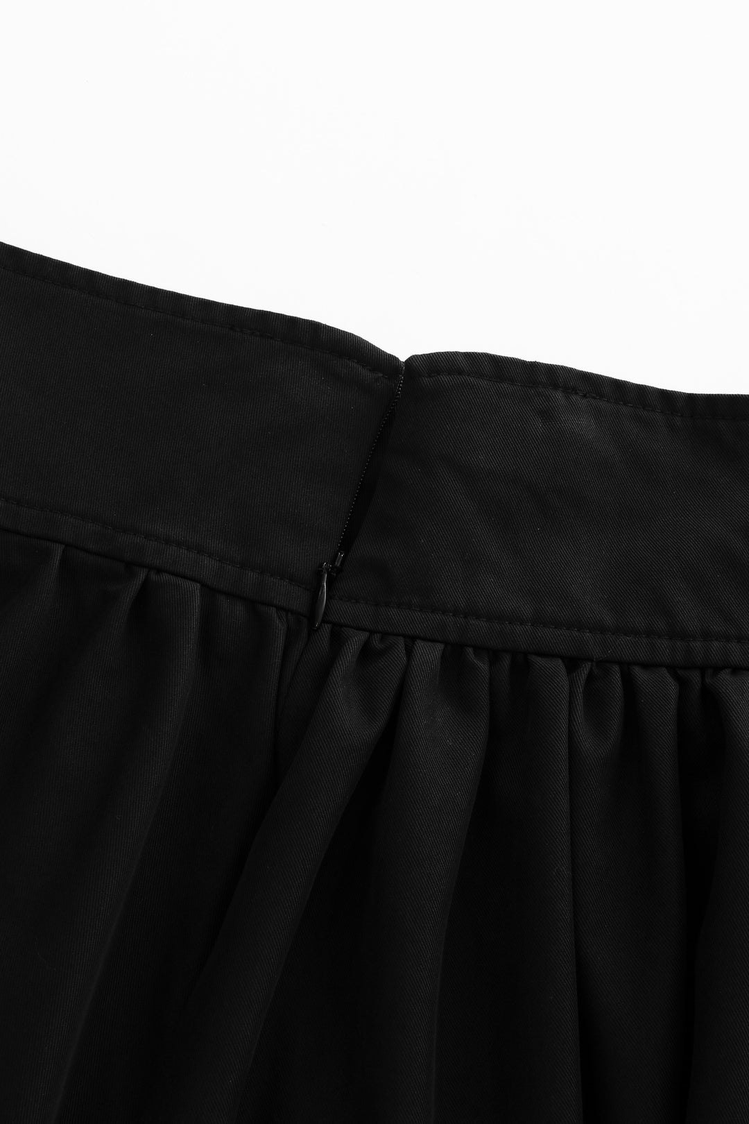 v yoke circle skirt - black