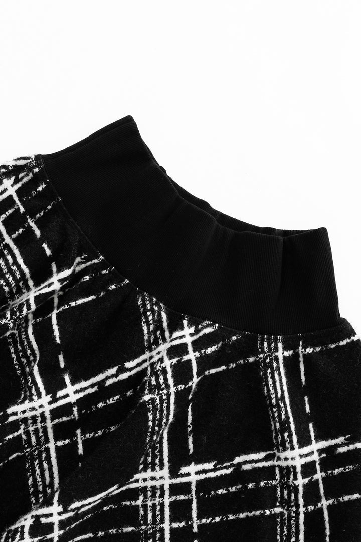 plaid yoke circle skirt - black