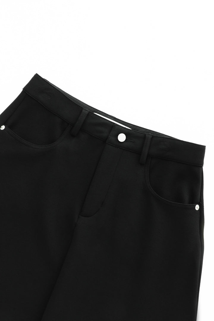 midi knit circle skirt - black