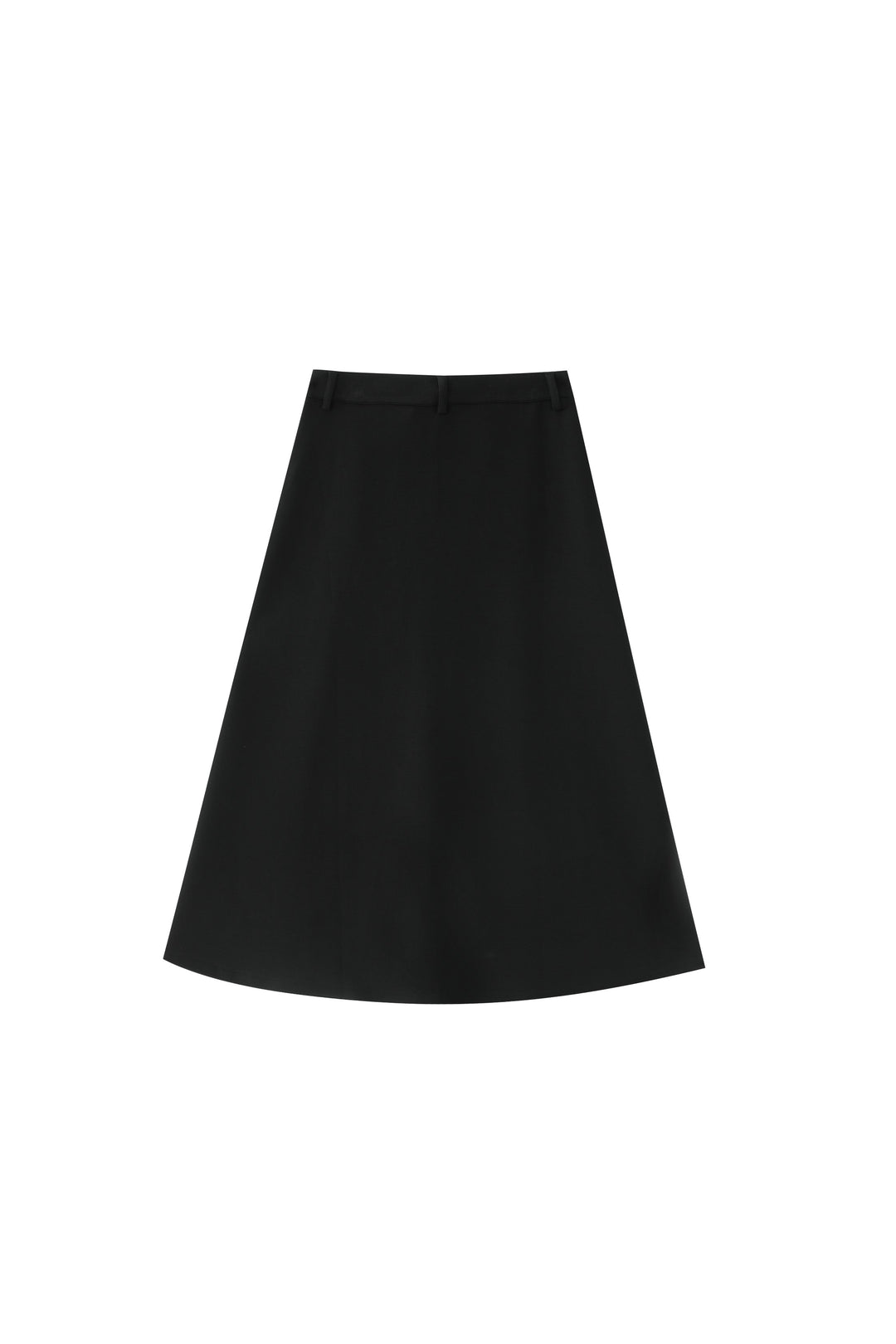 midi knit circle skirt - black