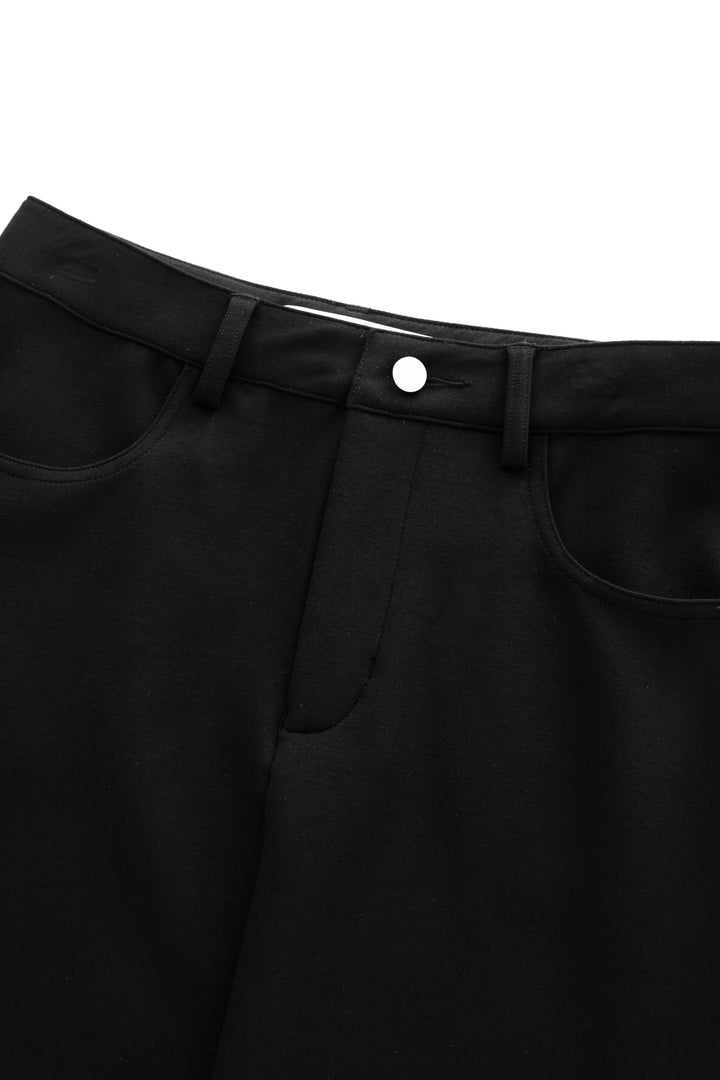 midi knit circle skirt - black