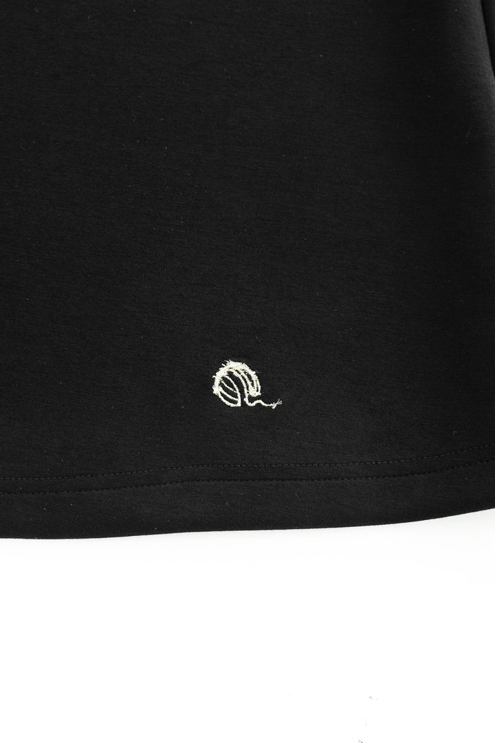 midi knit circle skirt - black