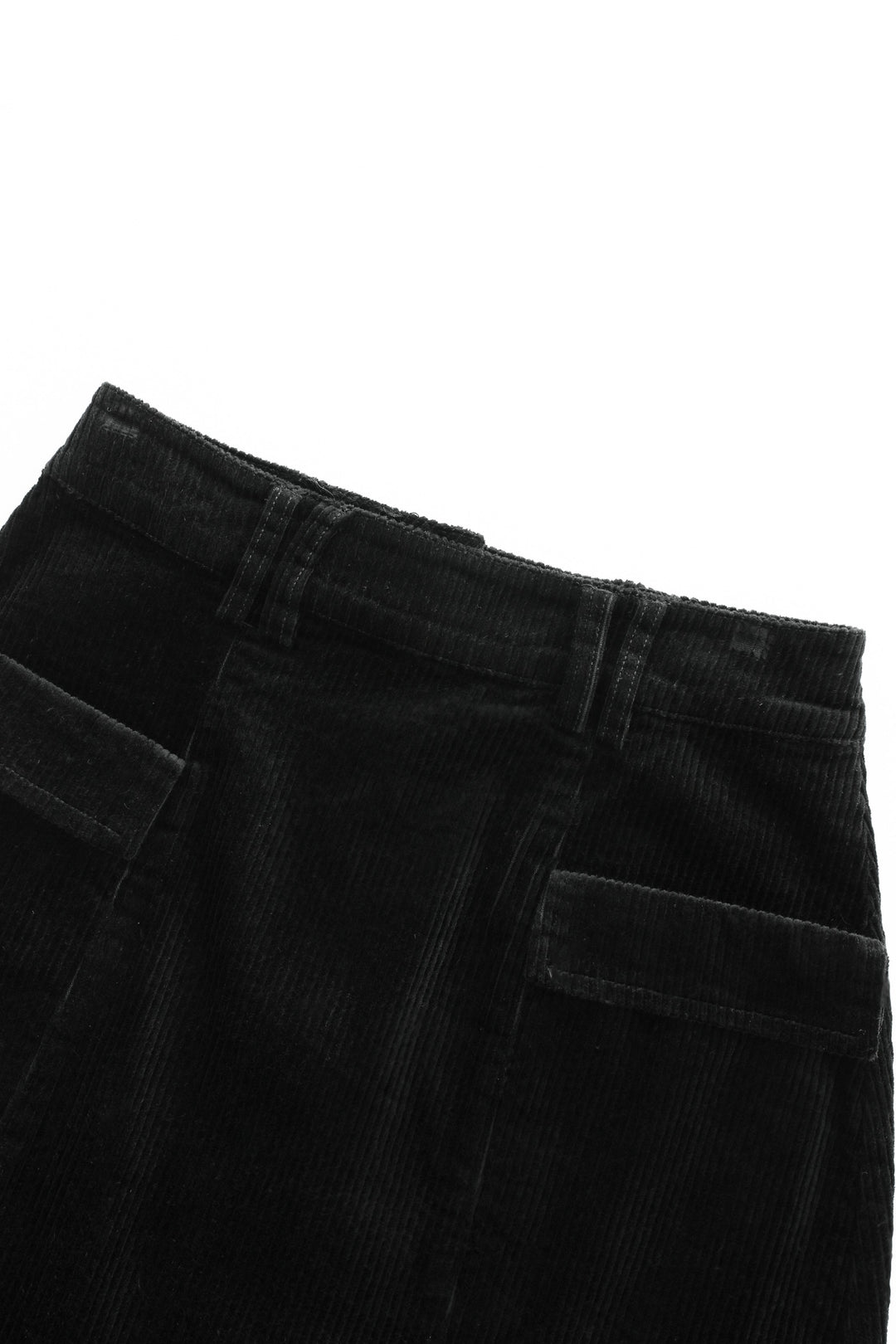corduroy skirt with pockets - black