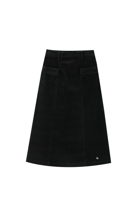 corduroy skirt with pockets - green