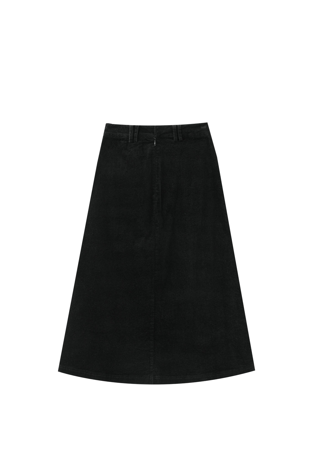 corduroy skirt with pockets - black