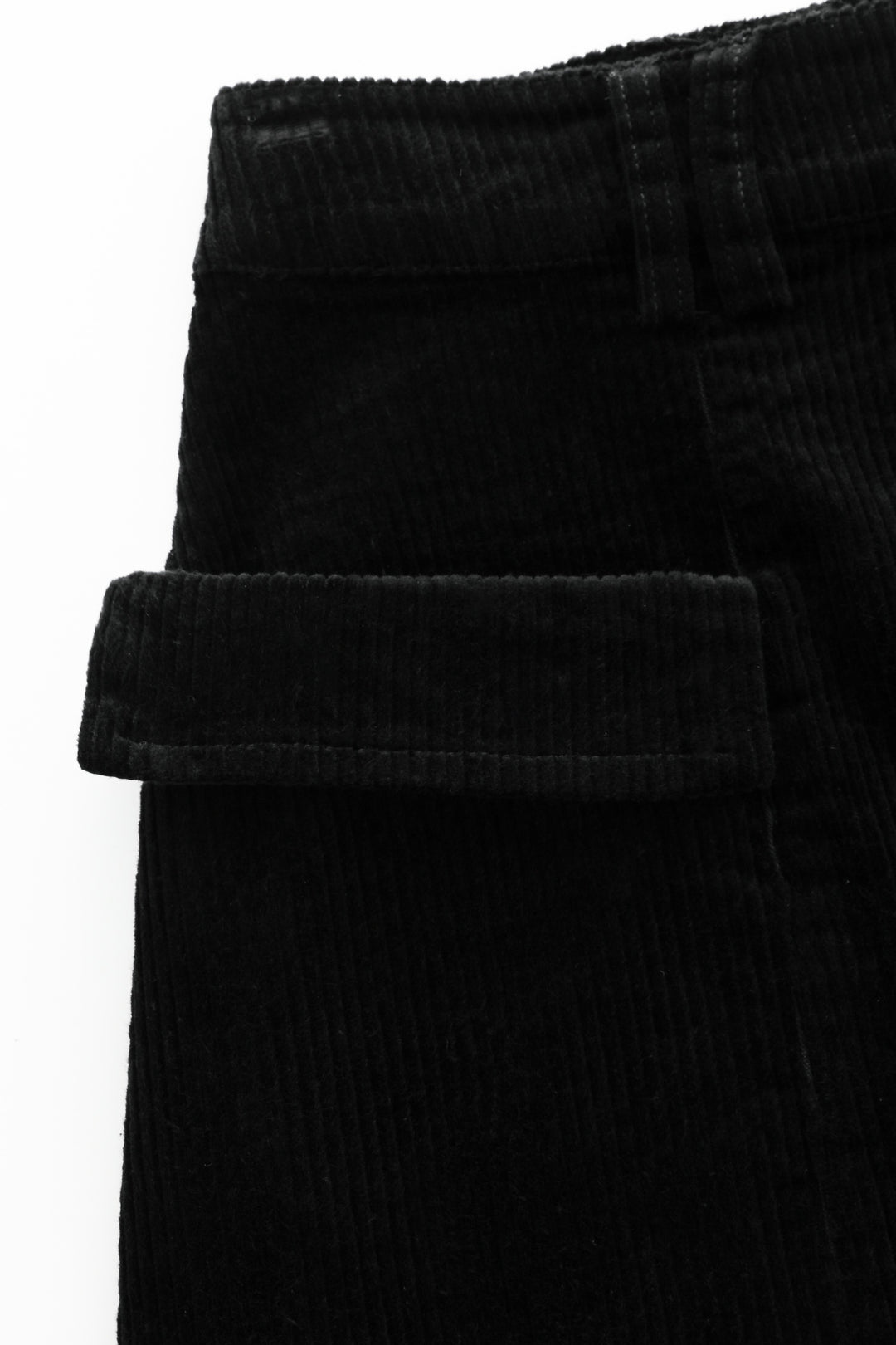 corduroy skirt with pockets - black