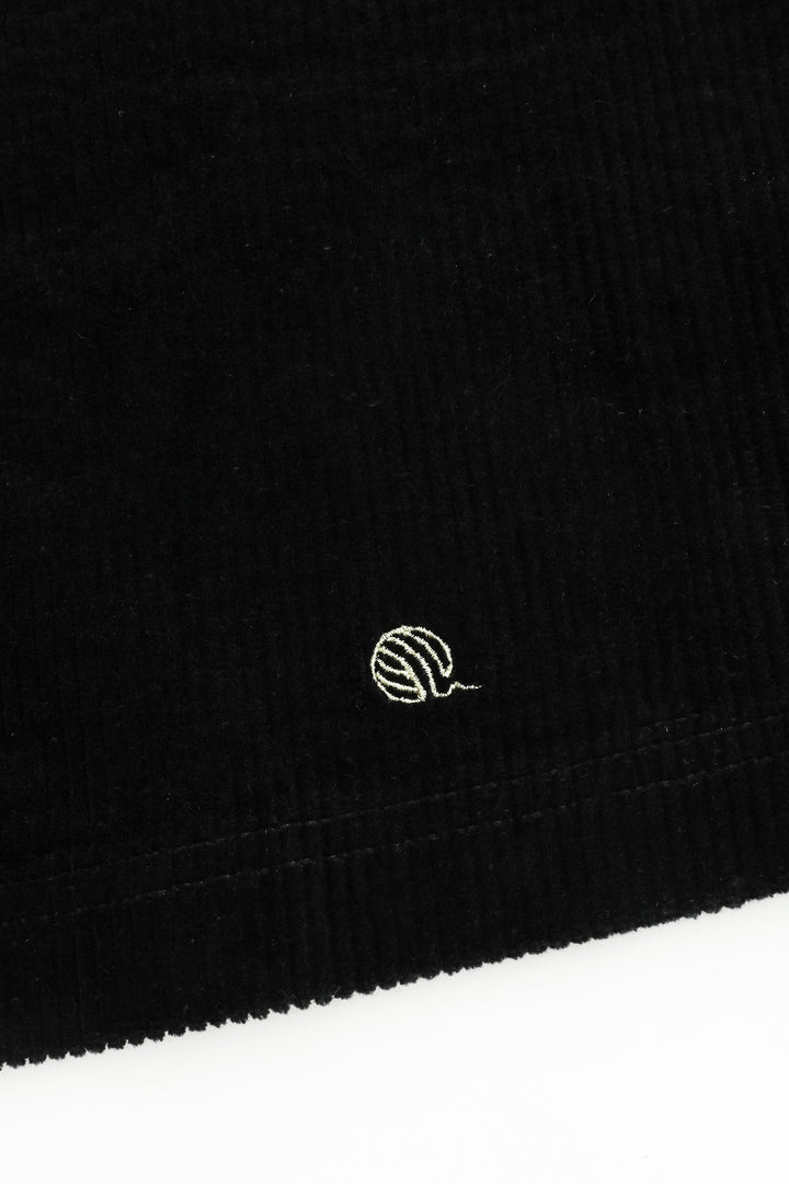 corduroy skirt with pockets - black