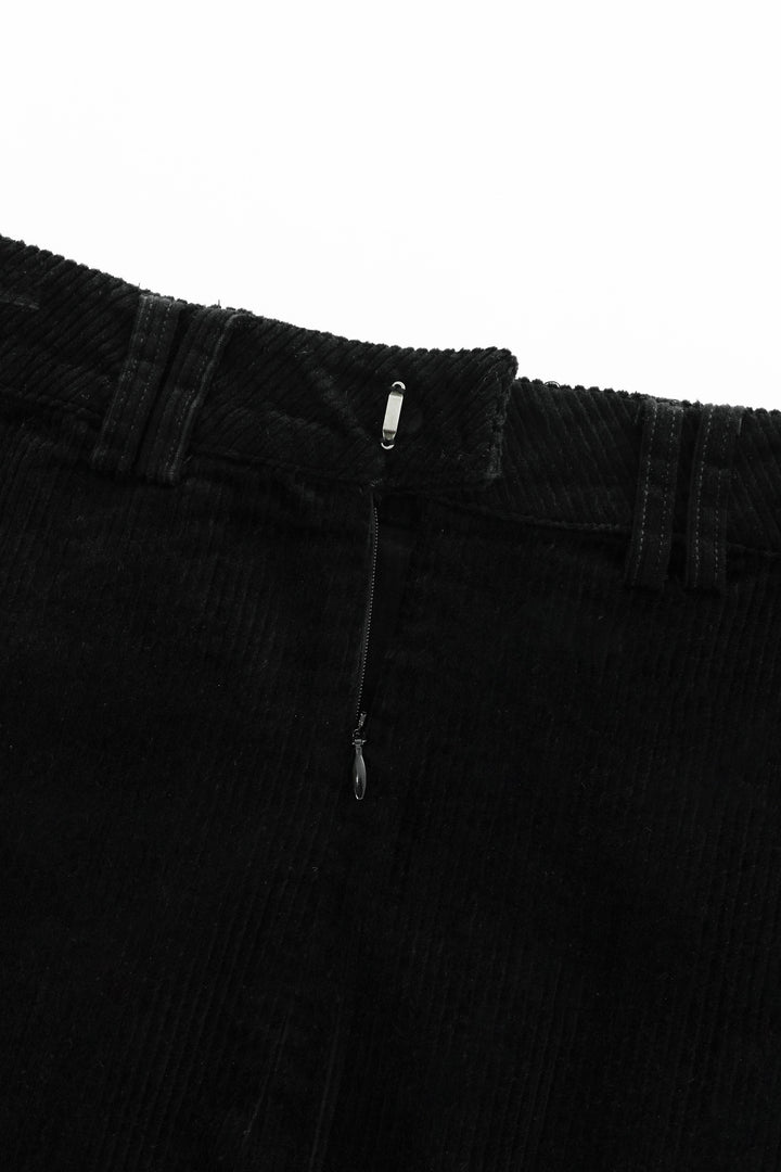 corduroy skirt with pockets - black