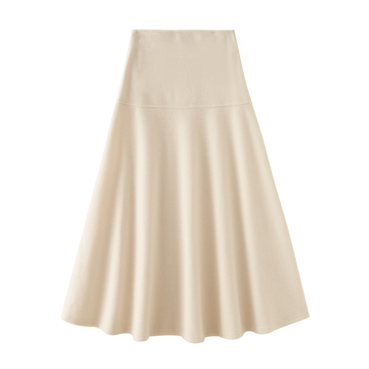skirt high waisted midi - cream