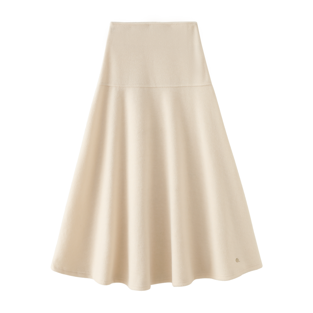 skirt high waisted midi - cream