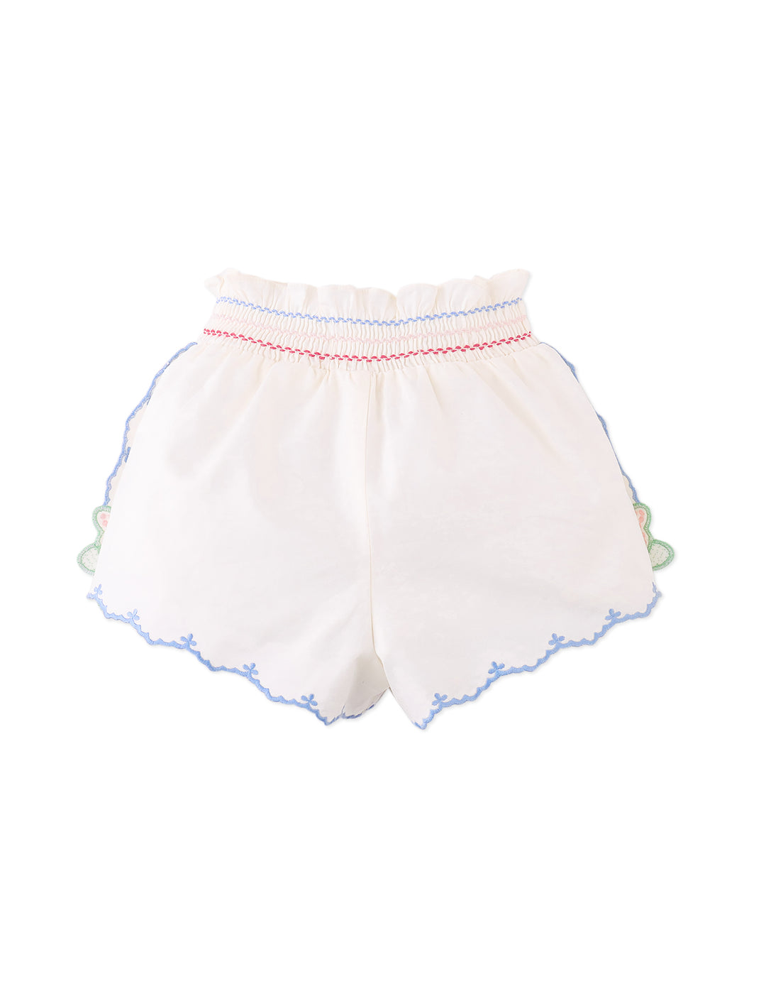 shorts embroidered scalloped edge - off white