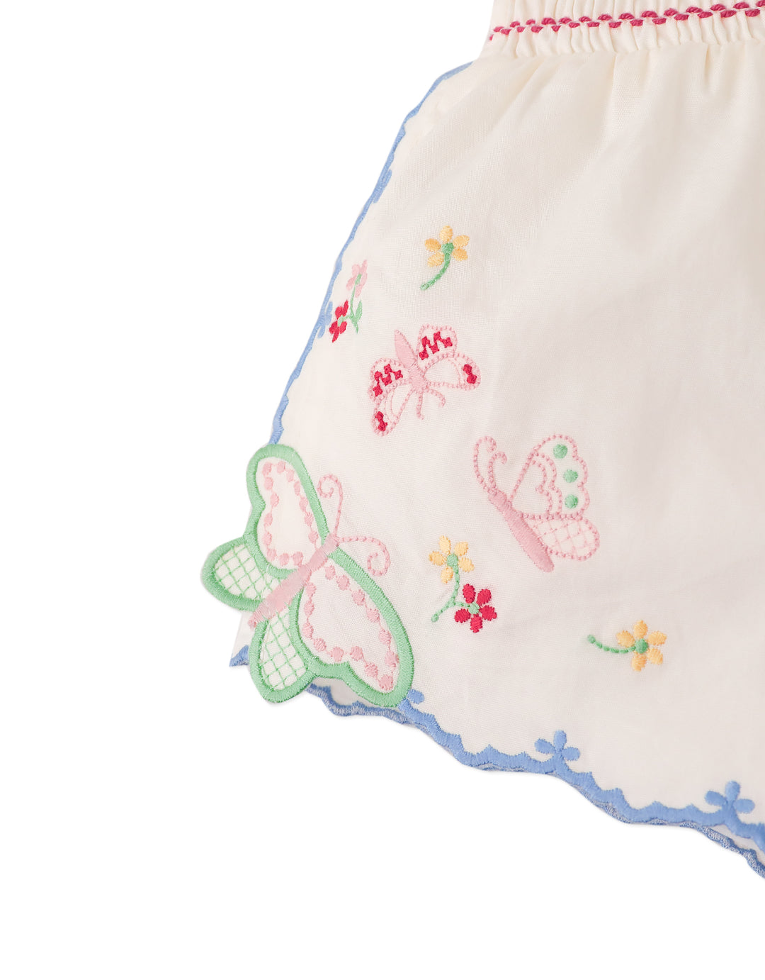 shorts embroidered scalloped edge - off white