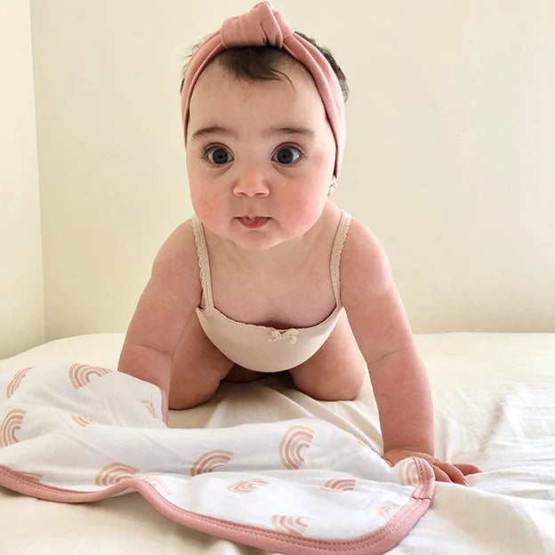 burp cloth  absorbent 5 pack hourglass shape - pink rainbow