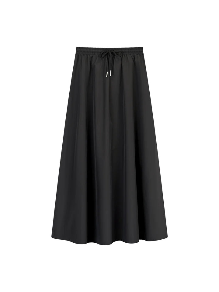 skirt denim drawstring - black denim