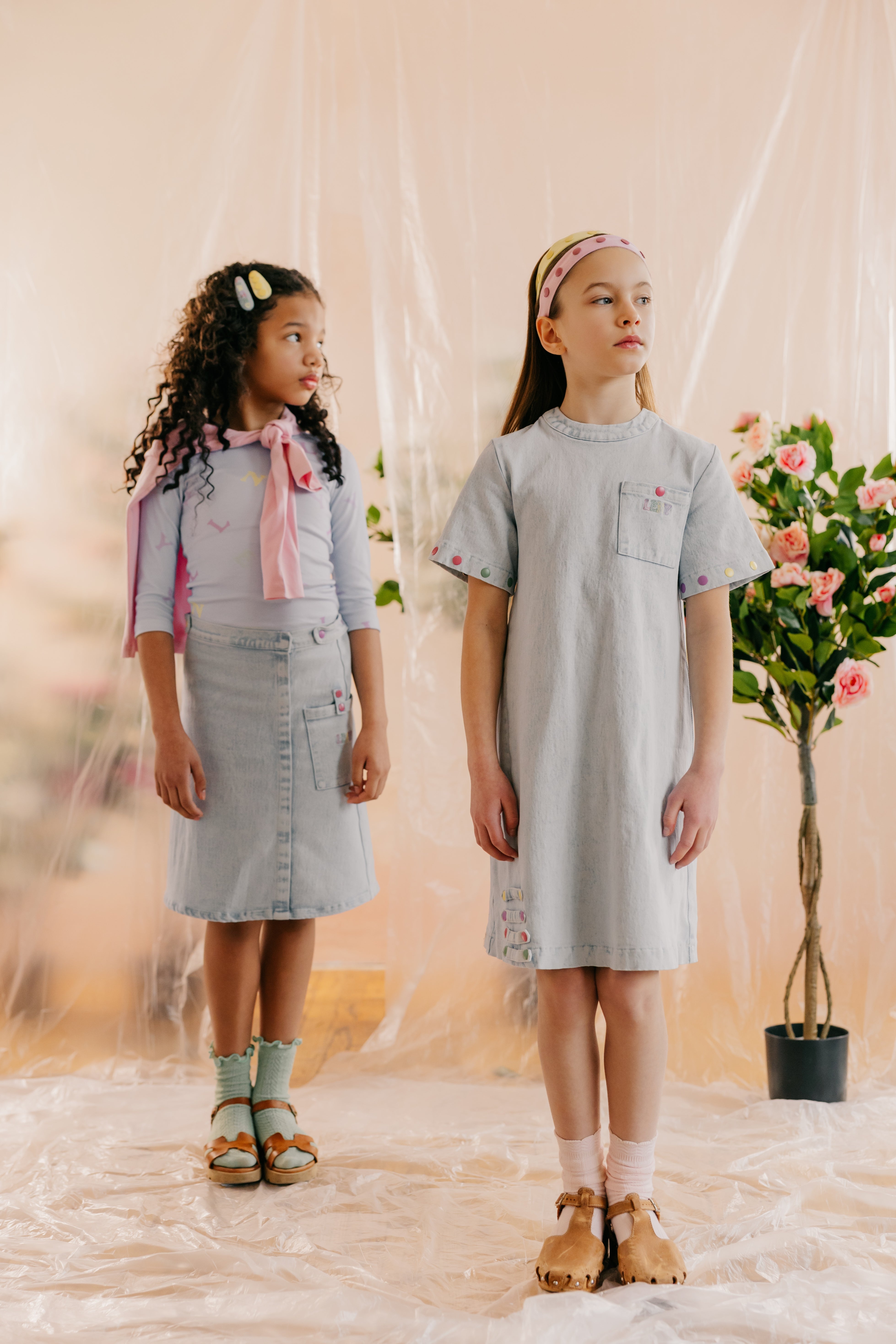 skirt denim snaps with side pocket - light blue-86 – Lily and Todd