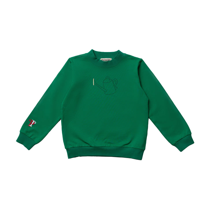 top l/s flower pot sweatshirt - green