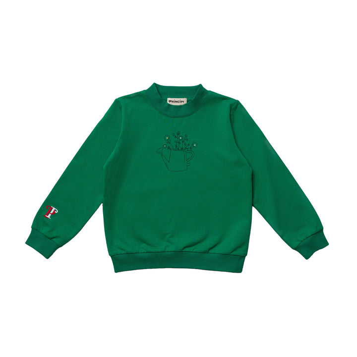 top l/s flower pot sweatshirt - green