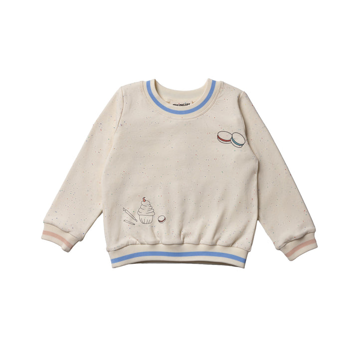 top l/s cupcake sweatshirt - beige