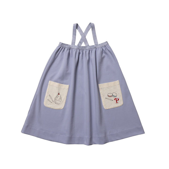 dress cupcake printed pockets jumper - faded blue