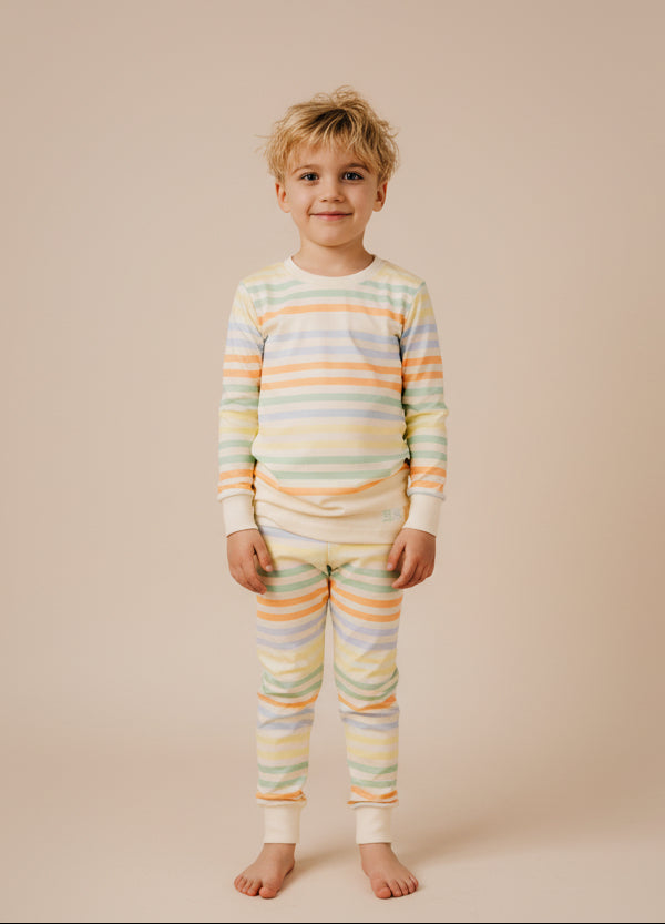 pajamas multi pastel striped top and pants - sky-2