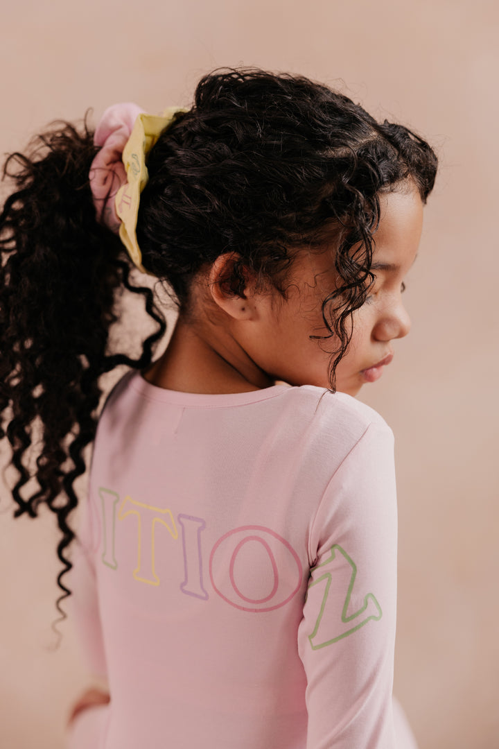 pajamas multi pastel striped cuffs logo top and pants - pink-18