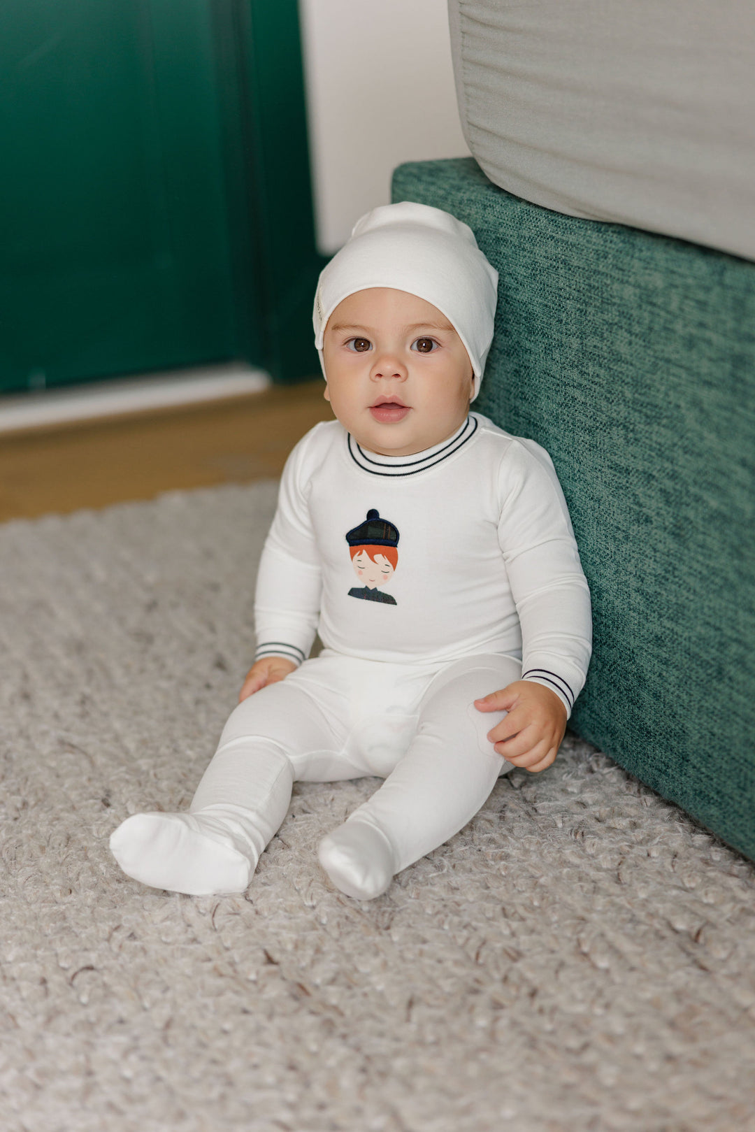 footie scottish boy - ivory/navy