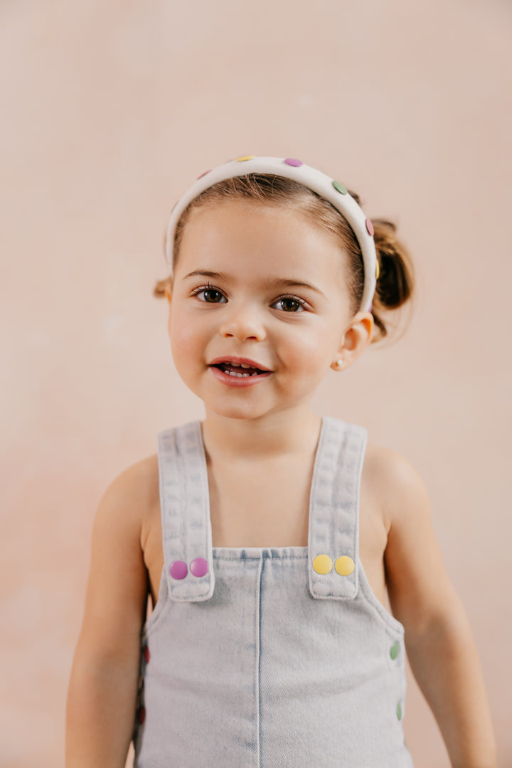 one piece denim snaps overall - light blue-86