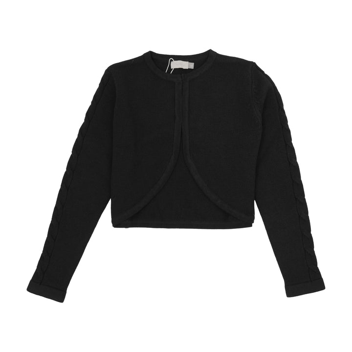 maxi dress viscose jumper with cable knit trim shrug - black/black-9