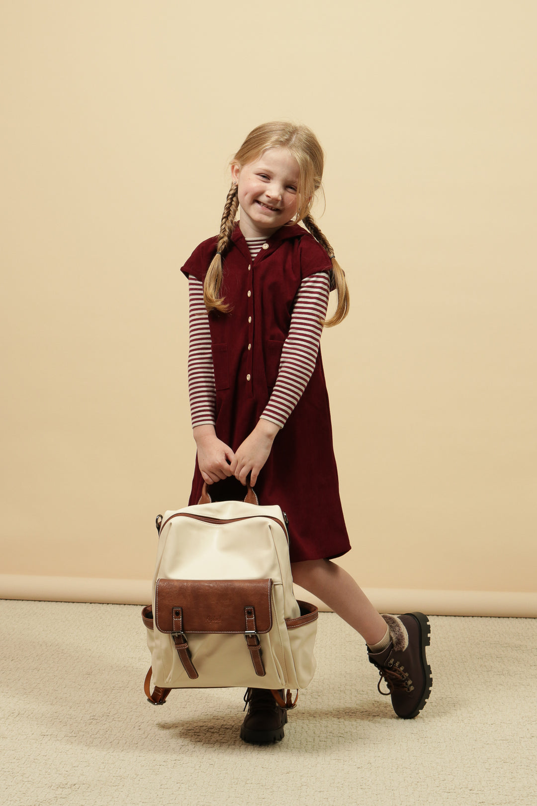 dress corduroy hooded jumper - wine-28