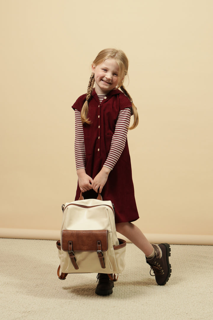 dress corduroy hooded jumper - wine-28