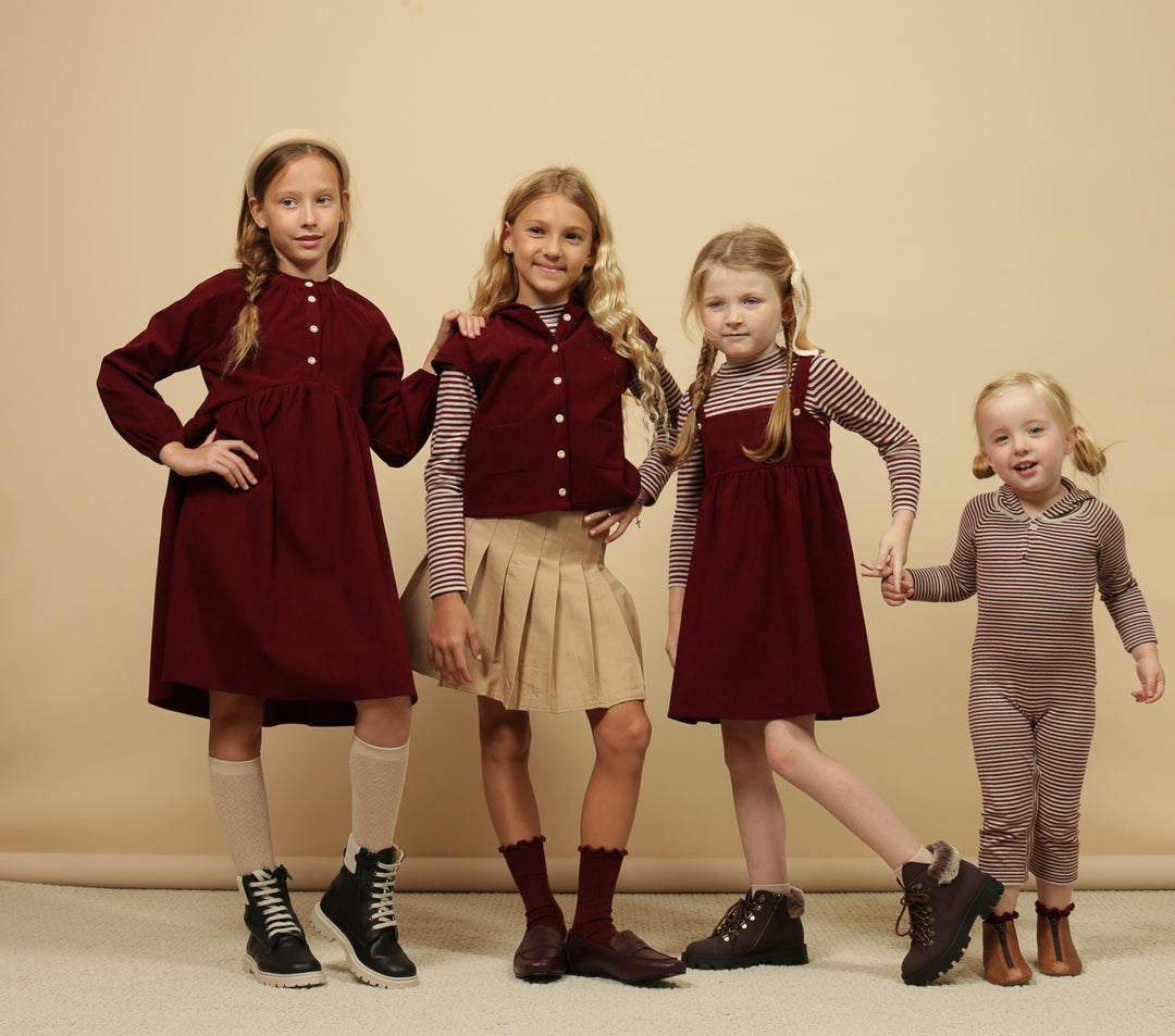 dress soft corduroy henley - wine-28