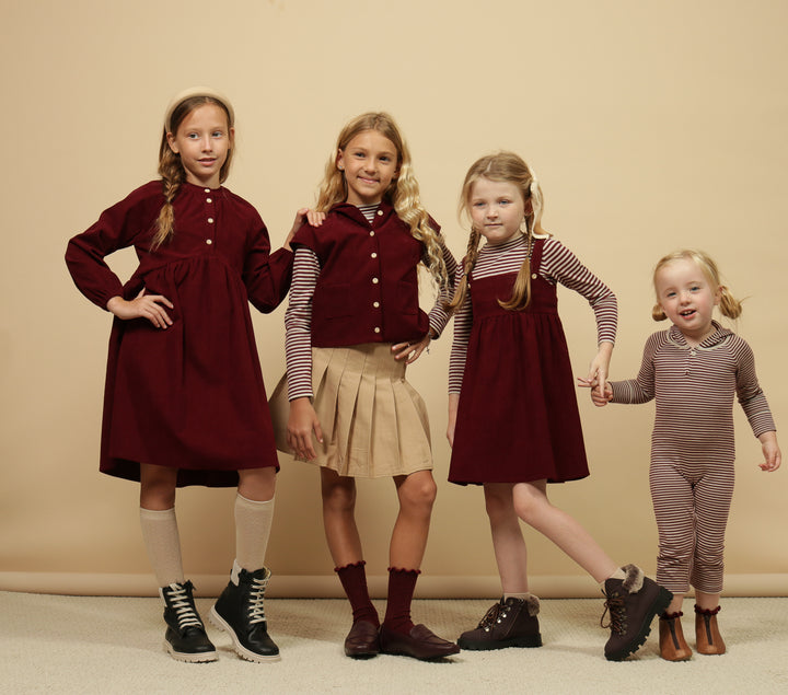 dress soft corduroy henley - wine-28