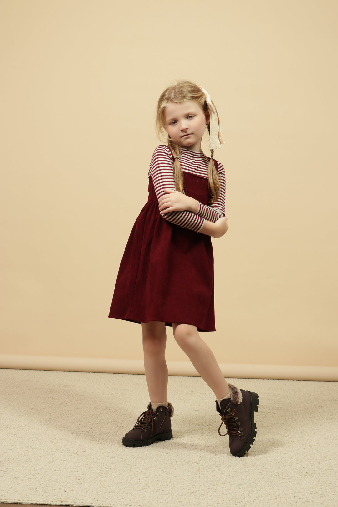 top l/s striped mockneck - wine-28